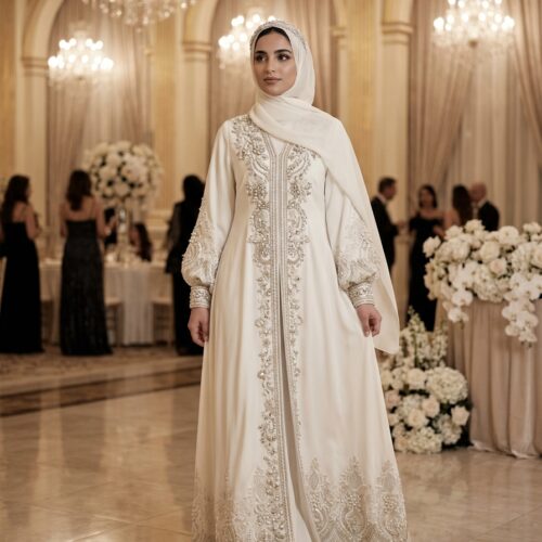 Fatima Bridal Pearl Couture Abaya