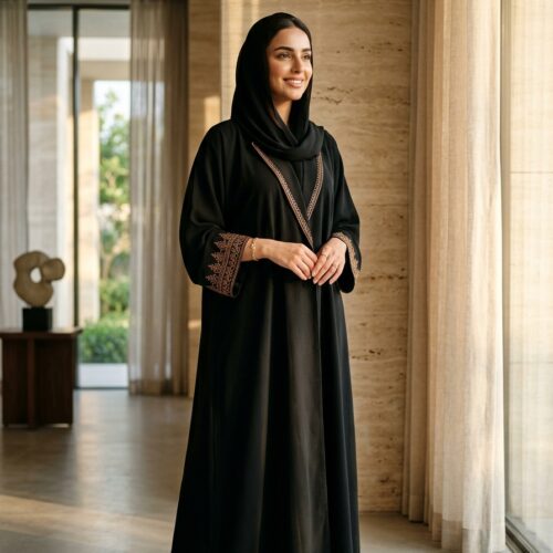 Al-Jawhara Classic Black Crepe Abaya